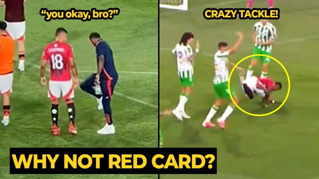 Casemiro comforting Rashford after he got injured following crazy tackle from Real Betis player