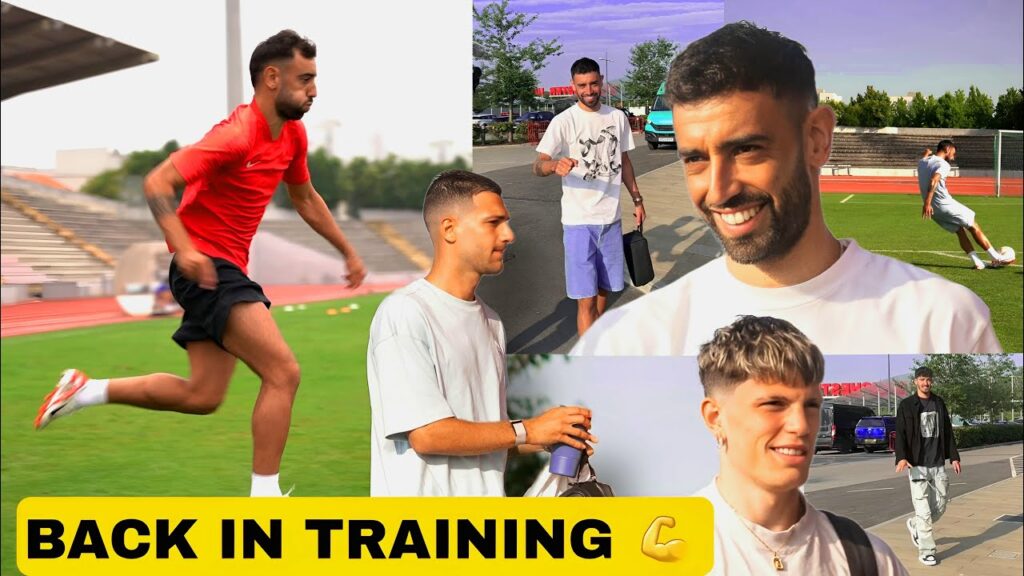 Bruno fernandes,Dalot,Altay Bayındır and Alejandro Garnacho Back in training 👌 Ahead of Liverpool