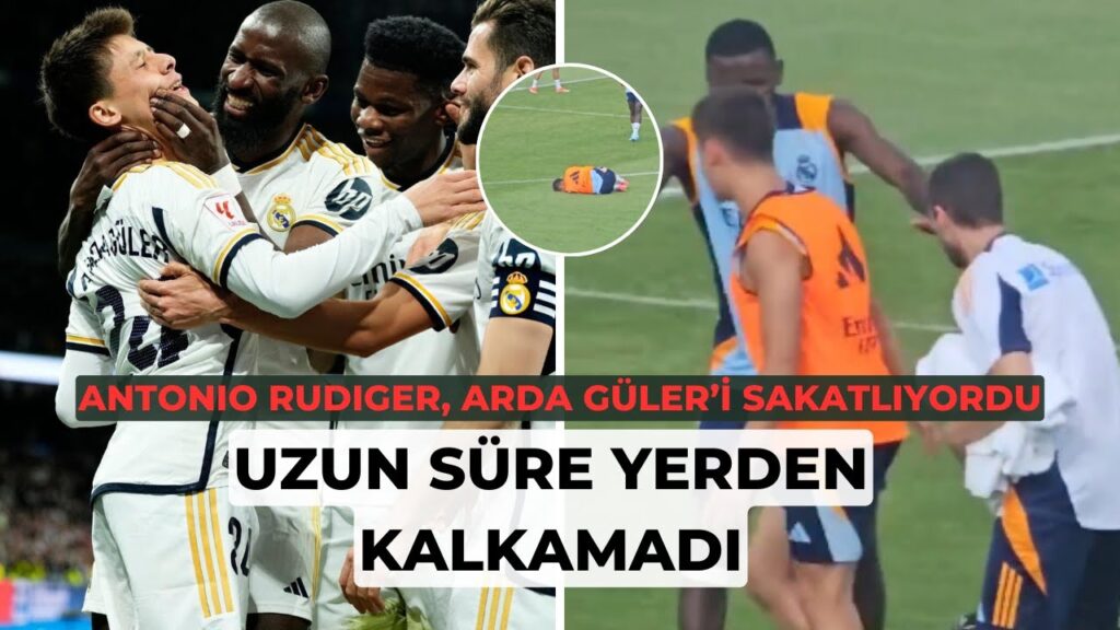 Antonio Rüdiger'den Arda Güler'e sert müdahale! Yerden kalkamadı