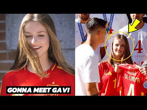 The Spanish football Team was received in La Zarzuela by Kings Felipe and Letizia,leonor and sofia😍🔥