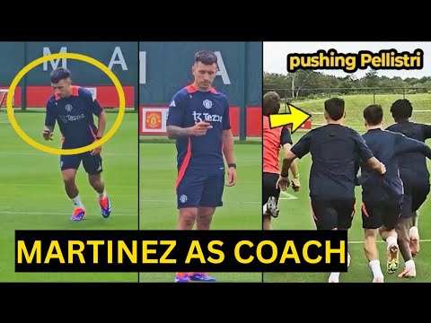 Lisandro Martinez Leading as assistant coach pushing Pellistri during first training ahead Man City