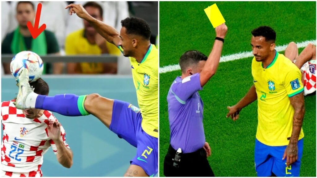 Danilo avoids redcard for tackle on Josip Juranovic in Croatia vs Brazil World Cup clash