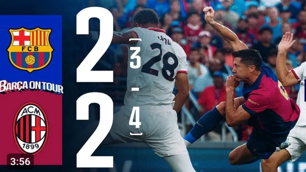 ملخص اهداف مباراة برشلونة وميلان مباراة ودية _اهداف مباراة ميلان وبرشلونة جنووون المعلق