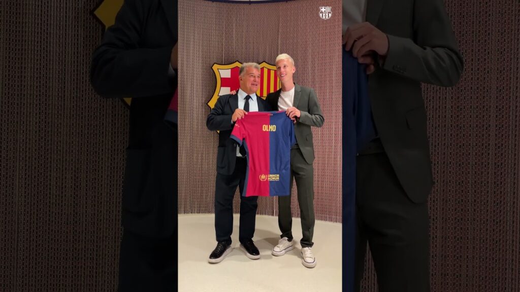 💙❤️ President Joan Laporta & Dani Olmo #fcbarcelona #shorts