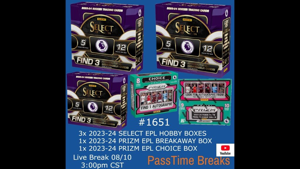 08/10 - 2023-24 SELECT PRIZM PREMIER LEAGUE - 5 Box Hobby Mix #1651 LIVE BREAK