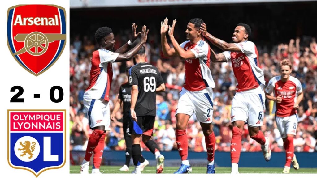 Arsenal vs Lyon 2-0 Highlights & All Goals | Emirates Cup FINAL 2024 #football #youtube #shorts