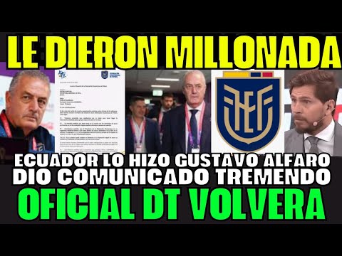 OFICIAL ECUADOR YA LE DIÓ MILLONADA A GUSTAVO ALFARO PARA REGRESAR AL EQUIPO ES UNA LOCURA SORPRENDE