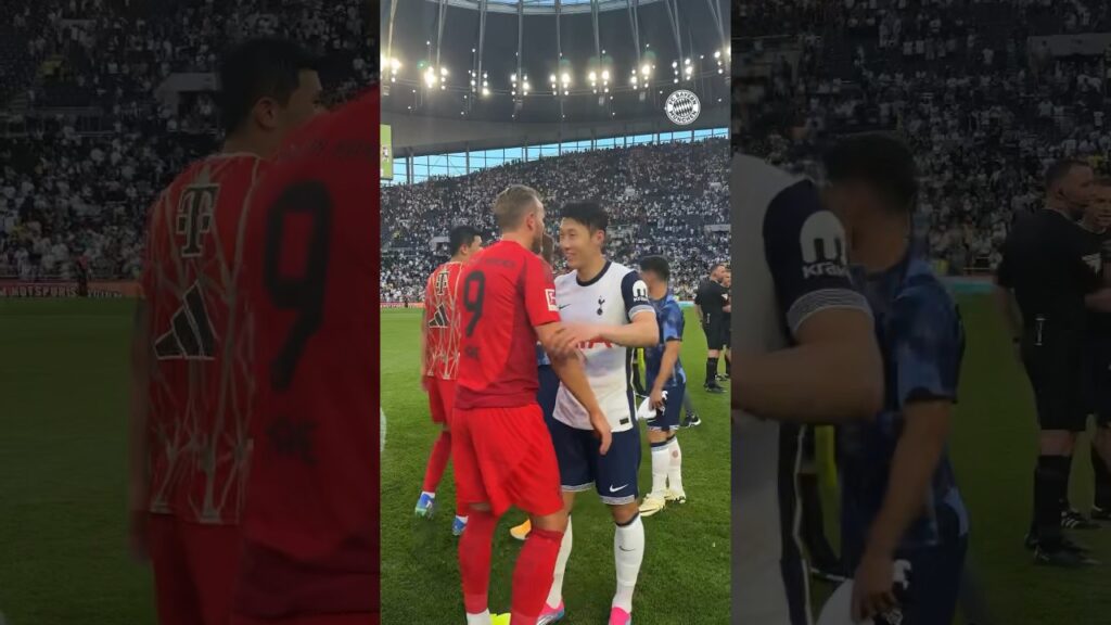 The cutest thing you'll see today! 🥰❤️Harry Kane 🤝 Heung-min Son #TOTFCB