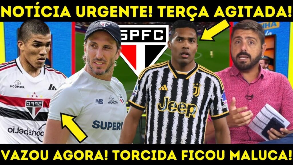 🚨BOMBA URGENTE! VAZOU AGORA! ALEX SANDRO VEM AÍ! WILLIAM GOMES VAI JOGAR! NOTÍCIAS DO SÃO PAULO FC