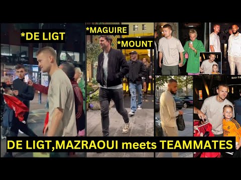 Wow!😍De LIGT & Mazraoui meets Mason Mount, Maguire in Manchester restaurant as Fans go Crazy