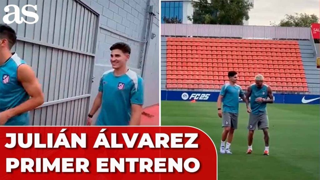 JULIÁN ÁLVAREZ en su PRIMER ENTRENAMIENTO con el ATLÉTICO DE MADRID