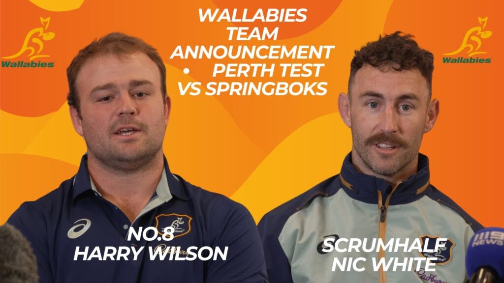 WALLABIES:  Nic White and Harry Wilson ahead of facing the Boks in Perth