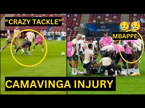 Mbappe SHOCKED reactions after Camavinga CRAZY INJURY during open Training in Warsaw 😥😱 Mbappe SHOCKED reactions after Camavinga CRAZY INJURY during open Training in Warsaw 😥😱