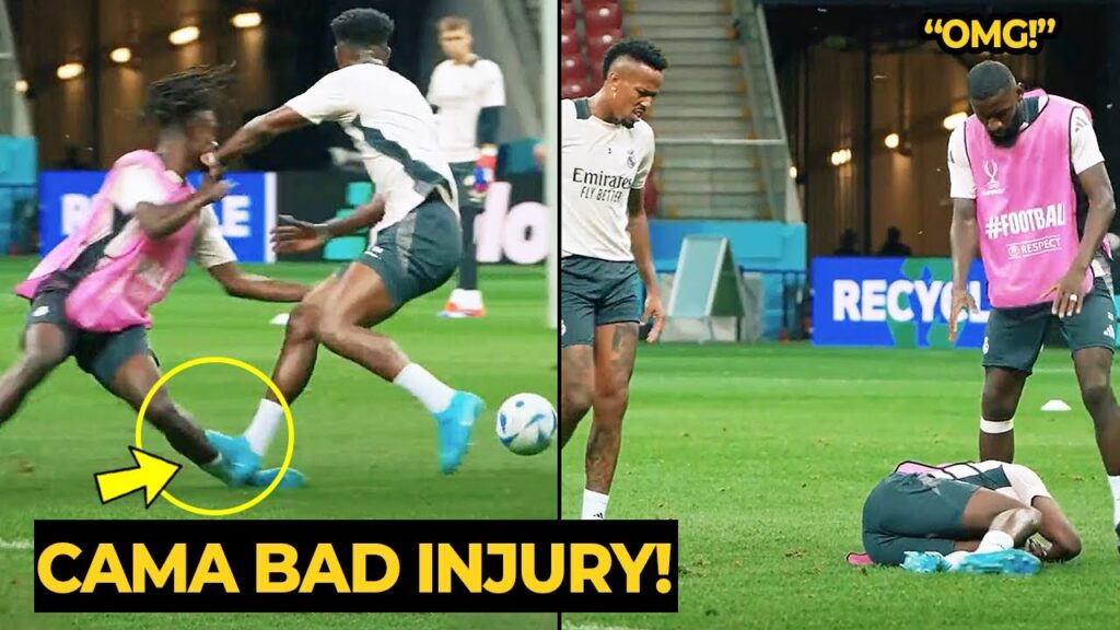 Rudiger shock reaction after Camavinga SCREAMED in pain after Tchouameni challenge | Football News