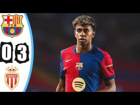 Extended highlights :- Barcelona v/s Monaco ( 0-3 ) Joan Gamper Trophy 2024