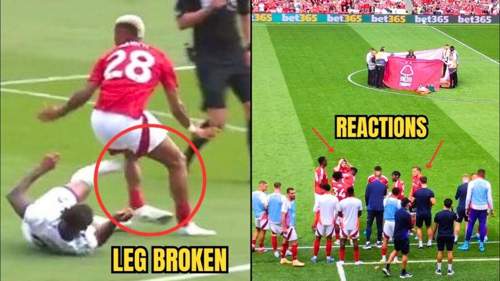 Nottingham's Danilo Horrible Injury vs Bournemouth 😳😢 | Leg Broken | Angel Gomes | Fans Reaction