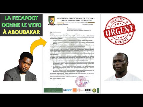 URGENT! LA FECAFOOT FRAPPE FORT! ELLE ENVOIE UNE LETTRE À VINCENT ABOUBAKAR ET LE MET EN GARDE !