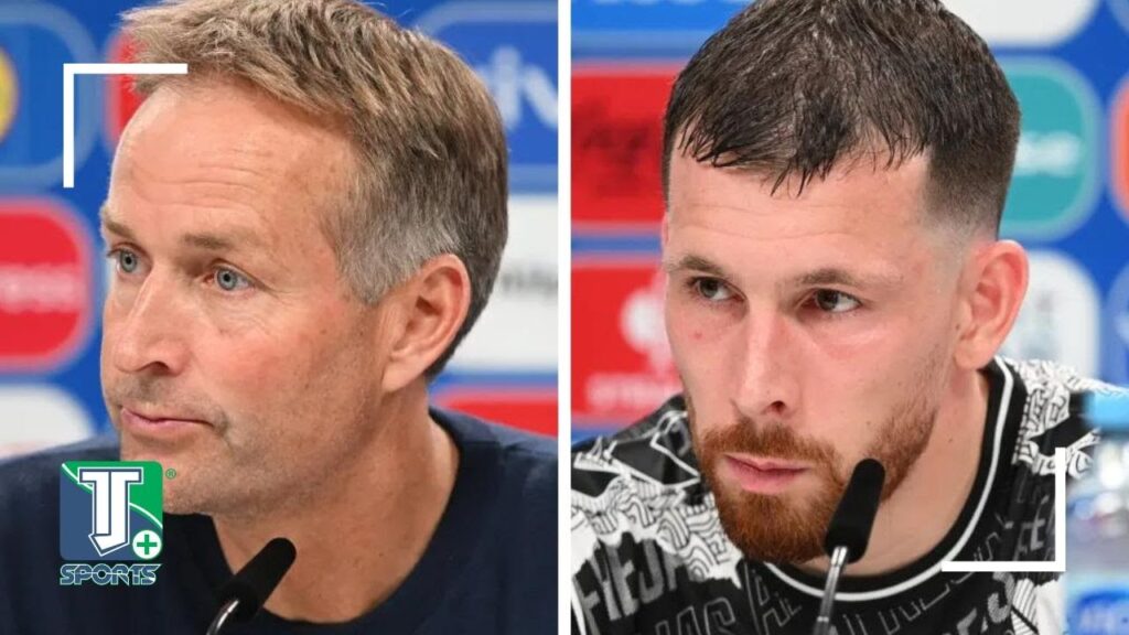 Kasper Hjulmand und Pierre Emile Hojbjerg sind mit Dänemarks 1:1 gegen England ZUFRIEDEN