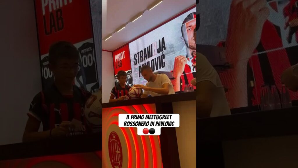 IL PRIMO MEET&GREET ROSSONERO DI STRAHINJA PAVLOVIC! 🔴⚫️ #pavlovic #milan #milanpress