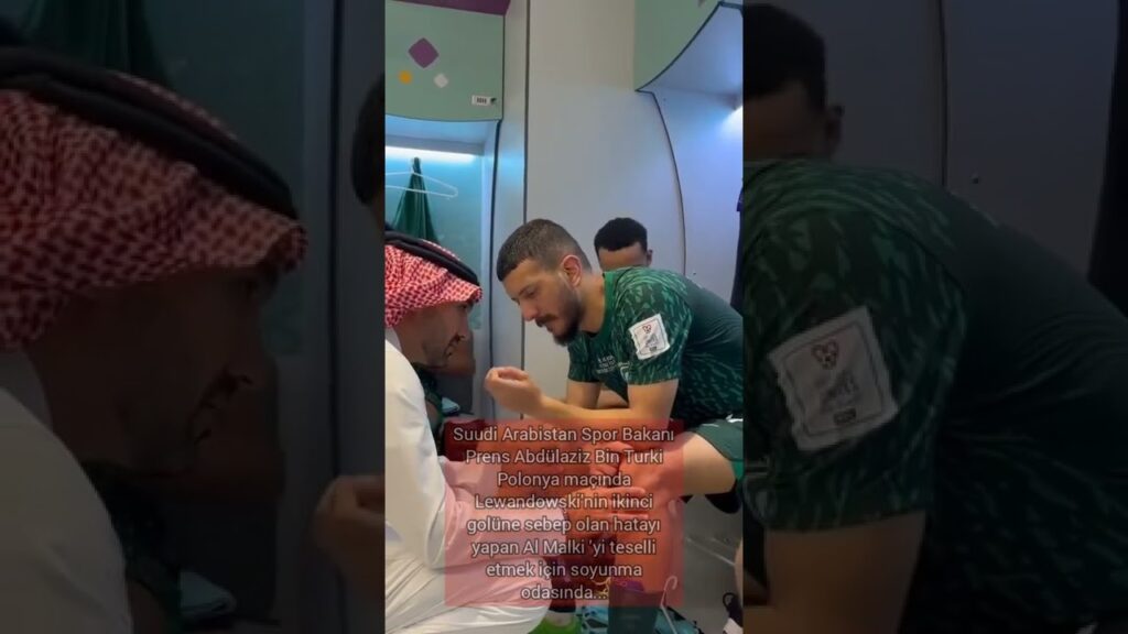 Prens soyunma odasında.Suudi Arabistan Spor Bakanı Prens Abdülaziz'den teselli konuşması