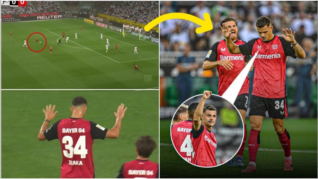 Granit xhaka scores rocket goal & didn't celebrate against his former club Borussia Mönchengladbach