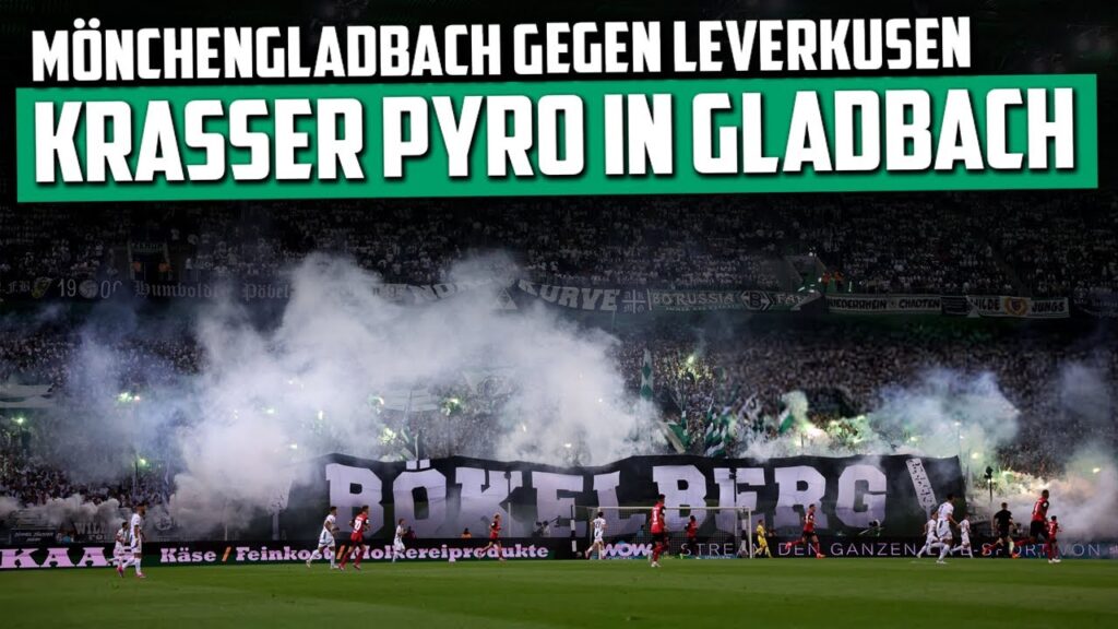 Gladbach-Fans mit Wahnsinns-Pyro! (Borussia Mönchengladbach - Bayer Leverkusen 2:3)