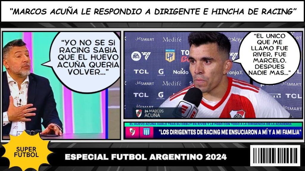 MARCOS ACUÑA LE RESPONDIO A LOS DIRIGENTE E HINCHAS DE RACING - Post partido River VS Newell's