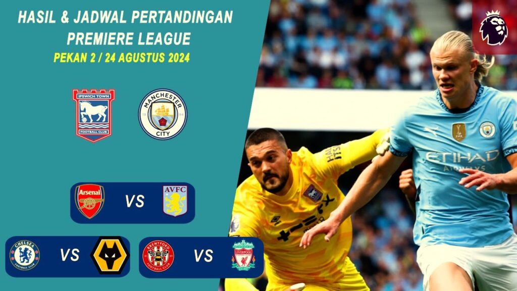 hasil liga inggris tadi malam | MAN CITY VS IPSWICH | BRIGHTON VS MU | premiere league pekan ke 2