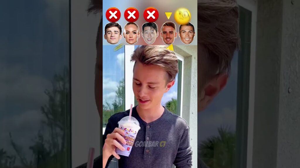 Football Players Grimace Shake Drinking Challenge + Ronaldo🥤🟣#ronaldo #gavi #lehmann #son #shorts