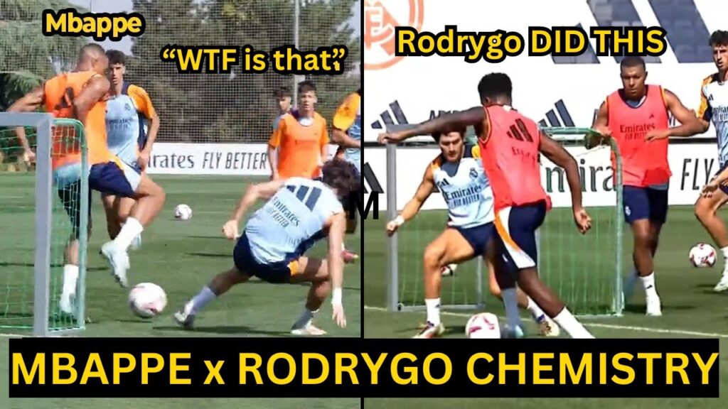 Mbappé & Rodrygo Building flawless chemistry with Endrick & Arda Guler Real Madrid training today 💥