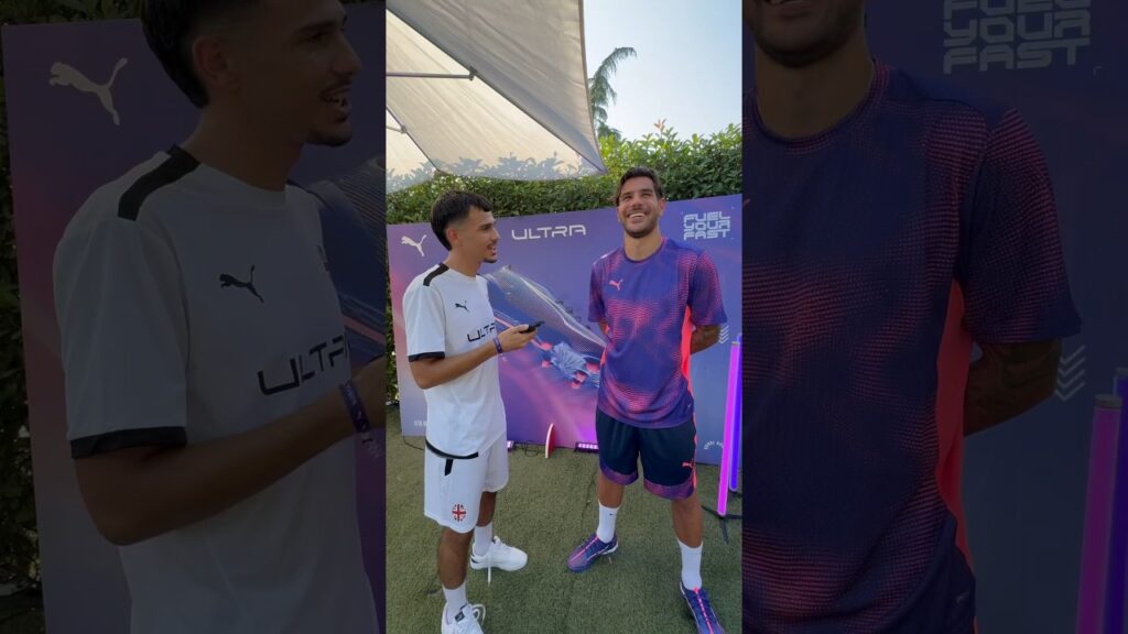 La rencontre avec THÉO HERNANDEZ 🤝🏼 #football #puma #ultra #milan #viralvideo