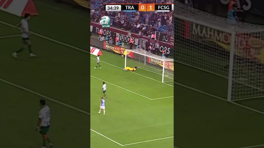 Enis Destan'ın Kafa Vuruşunda Kaleci Lawrence Ati Zigi Kurtardı (Trabzonspor 0-1 St. Gallen)