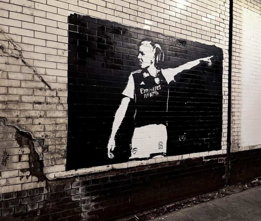 Leah Williamson mural up at the Arsenal tunnel by the Emirates @realnorthbanksy