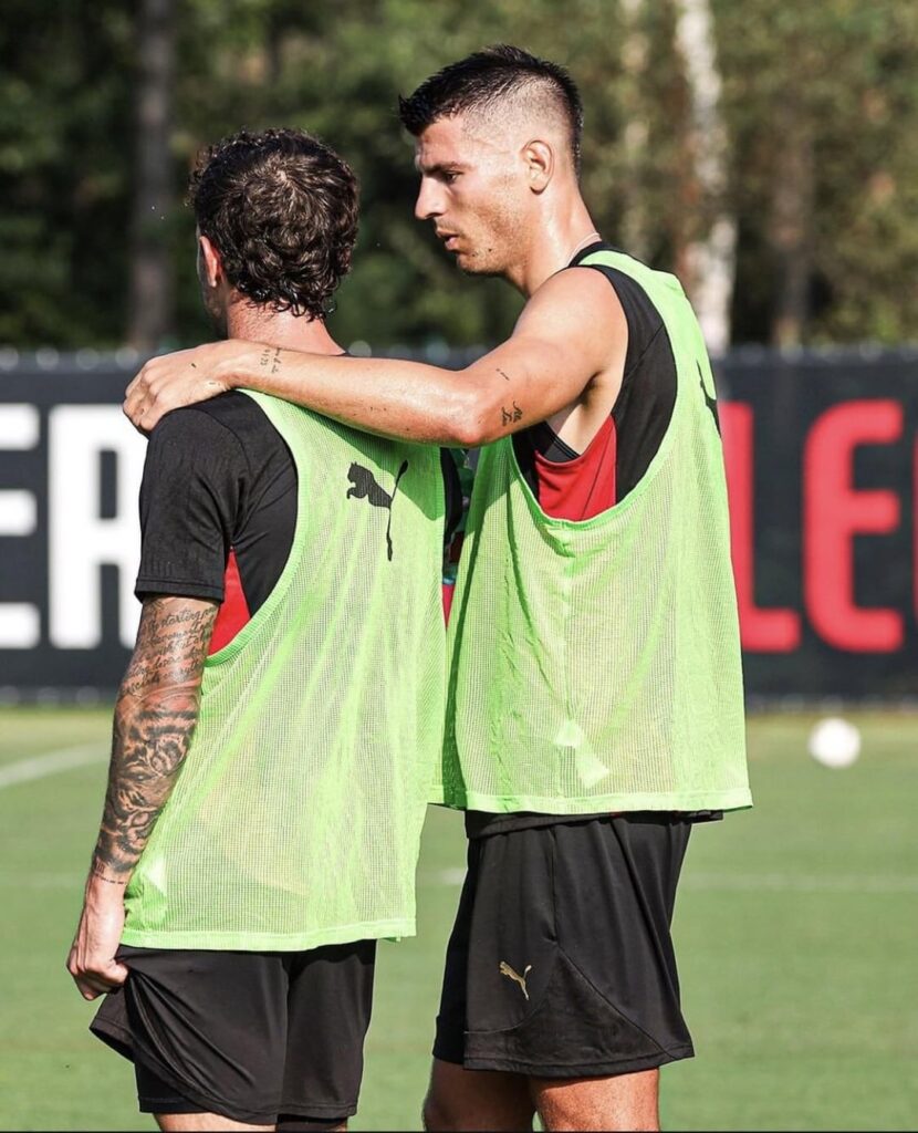 Álvaro Morata's first training session with the team