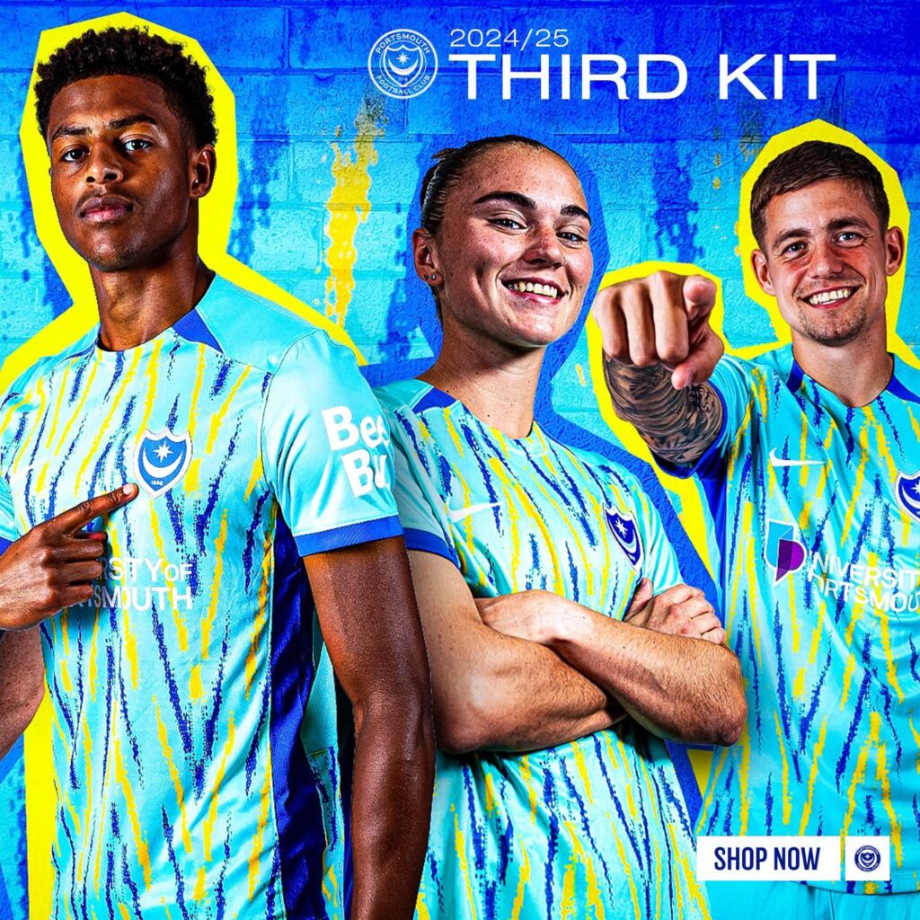 Pompey unveil their (very bright) third kit