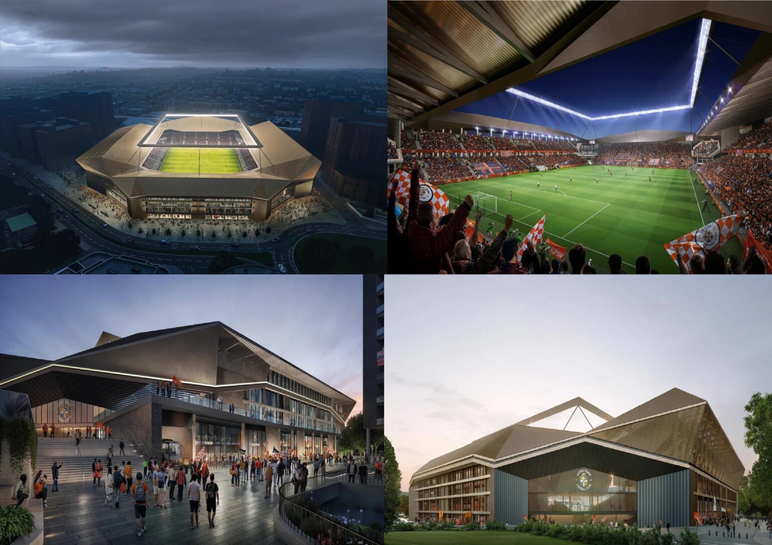 New concept artwork of Lutons new stadium