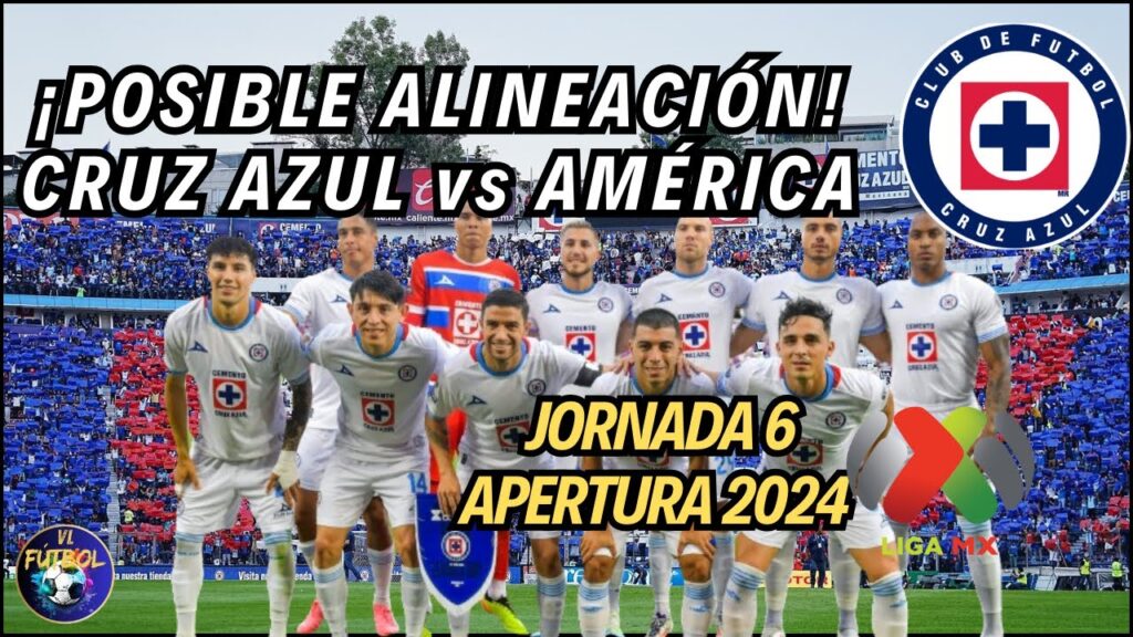 POSIBLE Alineación CRUZ AZUL vs América / JORNADA 6 LIGA MX APERTURA 2024 ¡CLÁSICO JOVEN!