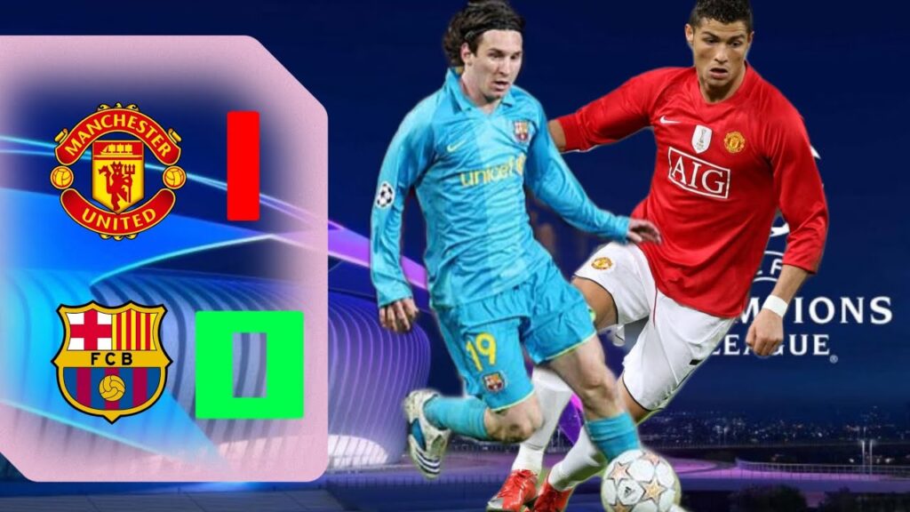 Ronaldo vs Messi. Manchester United vs Barcelona 2008 UCL Semifinal