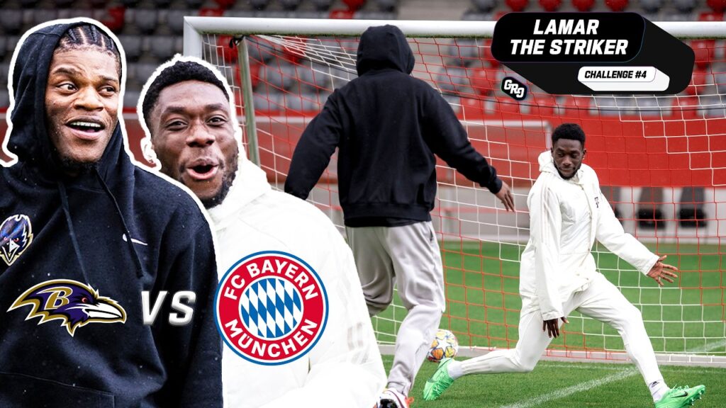 Lamar Jackson vs. @fcbayern Star Alphonso Davies in Ultimate Skills Challenge 🏈⚽️