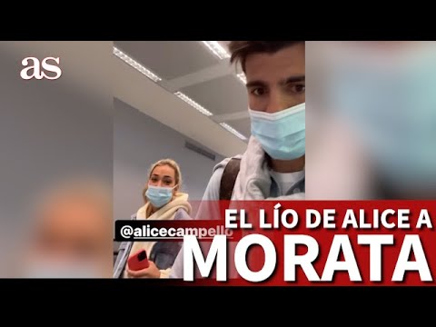 El lío monumental de Alice Campello a Morata en el aeropuerto: se quedan en tierra