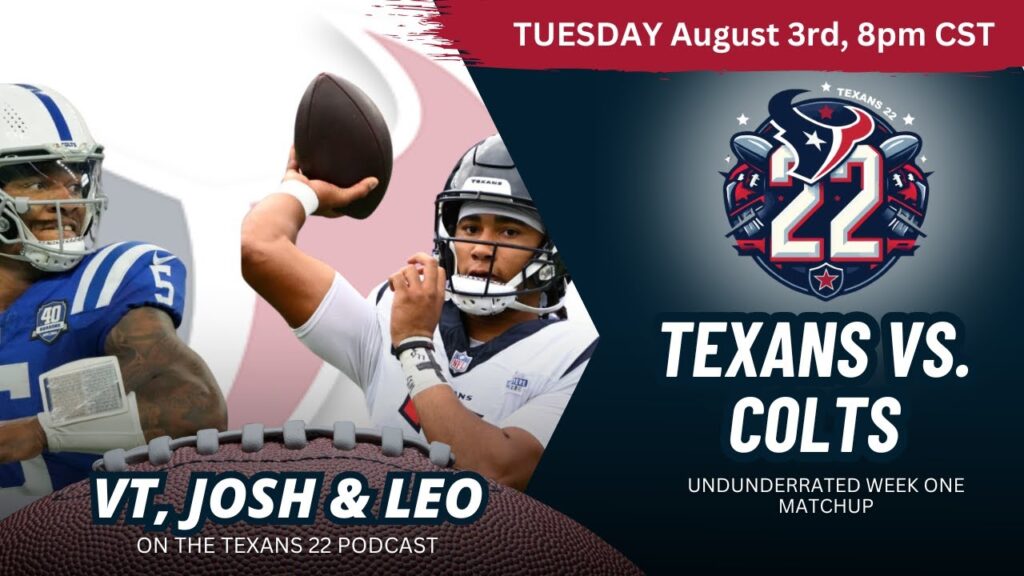 Texans Vs. Colts and roster moves on the Texans 22 Podcast