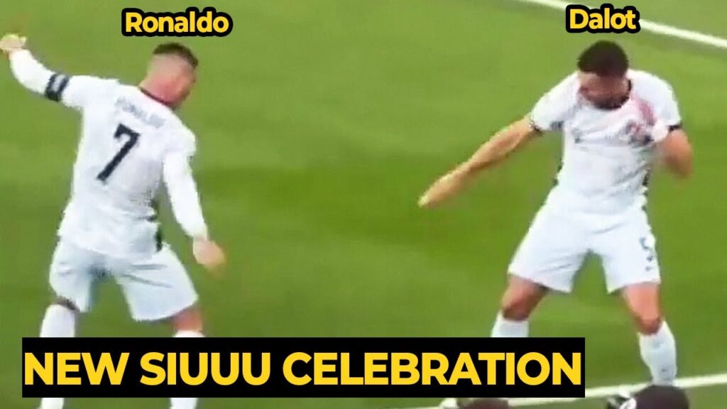 Diogo Dalot did 'NEW SIUUU' celebration with Ronaldo before scoring 900th goal against Croatia