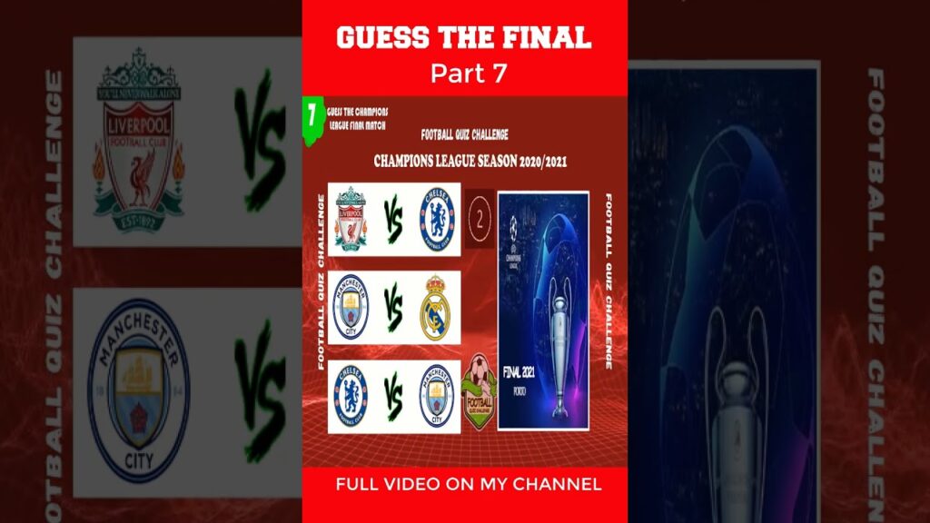 GUESS THE CHAMPIONS LEAGUE FINAL MATCH | Football Quiz 2024 #shorts
