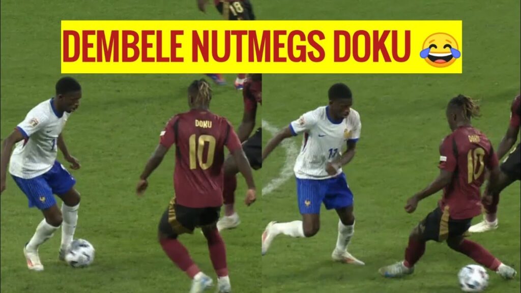 DEMBELE NUTMEGS vs DOKU 😳