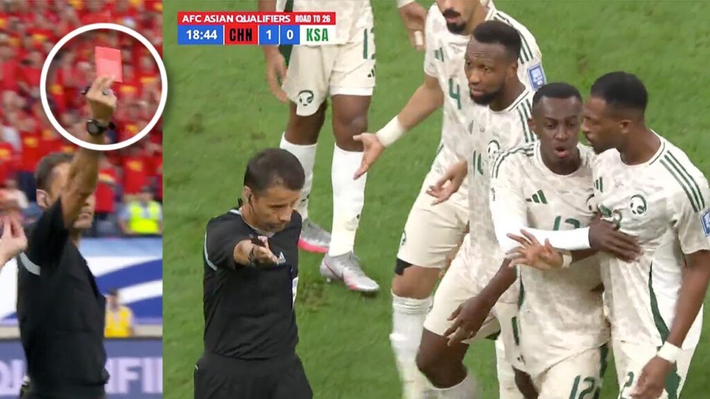 Huge Drama, Mohamed Kanno Red Card against China | Saudi Arabia vs China AFC | Kanno fight Referee