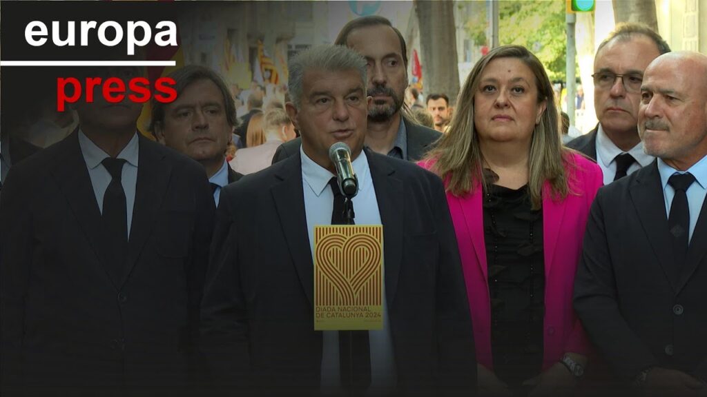 Laporta recuerda la "raíces democráticas" del FC Barcelona en la ofrenda floral en la Diada
