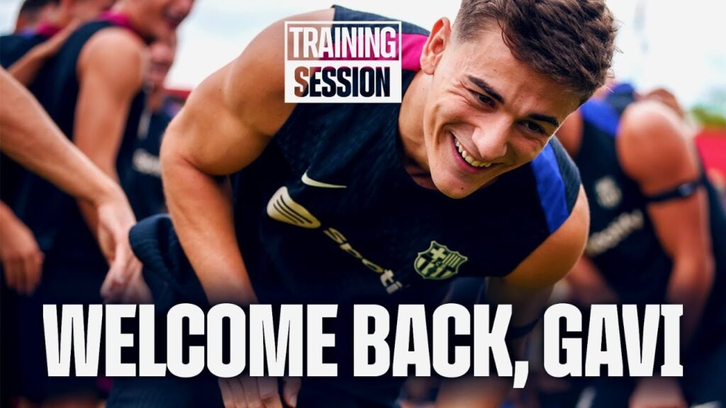 GAVI DOES PART OF THE WORKOUT WITH THE GROUP | FC Barcelona training 🔵🔴