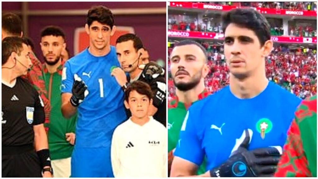 Morocco goalkeeper Yassine Bounou is substituted before kick-off vs Belgium at World Cup 2022