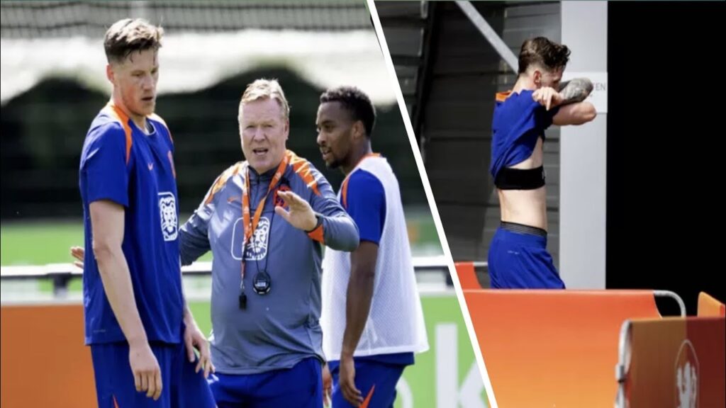 Full Clip :Weghorst left the Netherlands training session visibly annoyed after a clash with Timber.