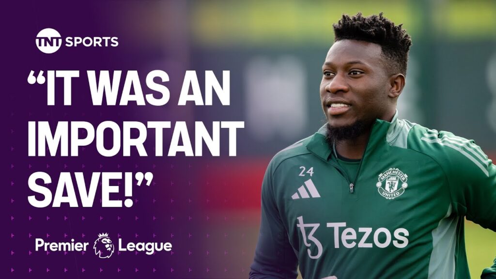 Andre Onana reacts to his penalty save and Man United's victory against Southampton 🧤